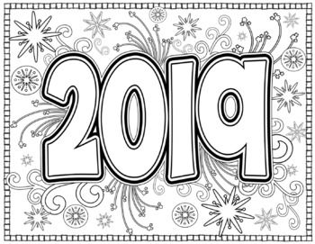 New Years Coloring Pages 2019