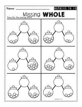 Number Bonds Worksheets Kindergarten