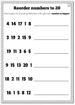 Ordering Numbers Worksheets