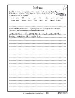 Writing Worksheets For 4th Grade