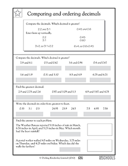 Comparing Decimals Worksheet 4th Grade Pdf