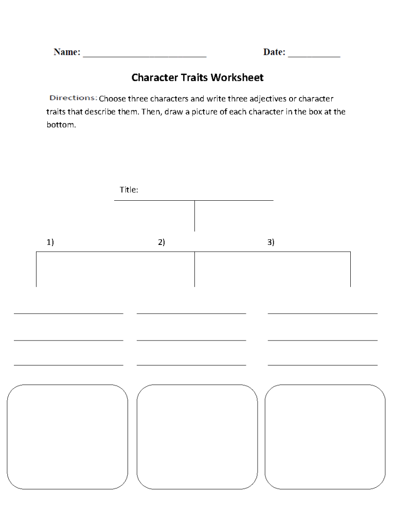 Character Analysis Worksheet