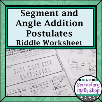 Segment Addition Postulate Worksheet