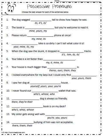 Possessive Adjectives Worksheet