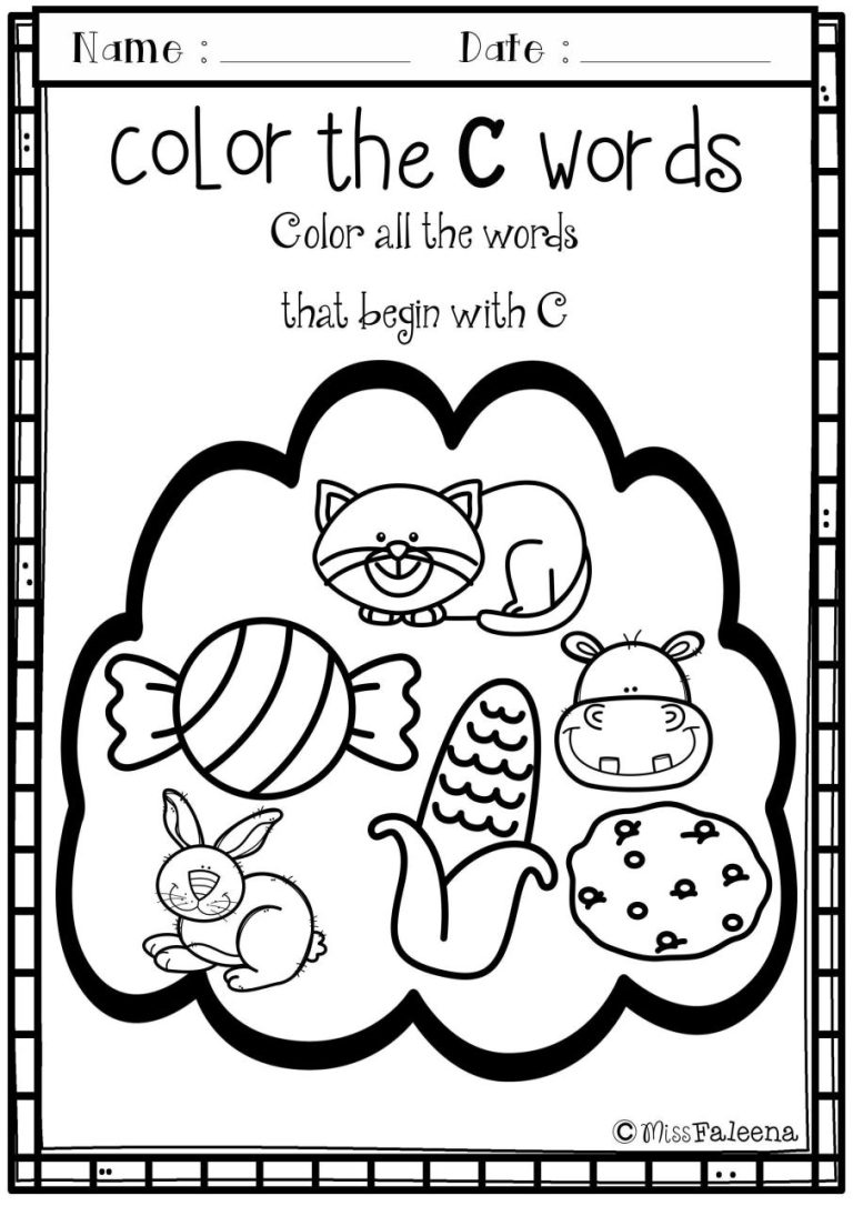 Kindergarten Alphabet Worksheets C