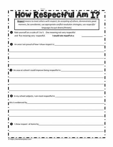 Respect Worksheets For Preschool