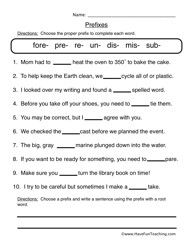 Prefixes And Suffixes Worksheets For Grade 8