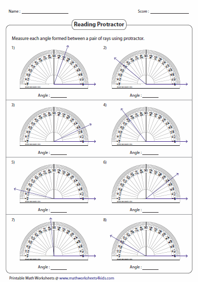 Measuring Angles With A Protractor Worksheet