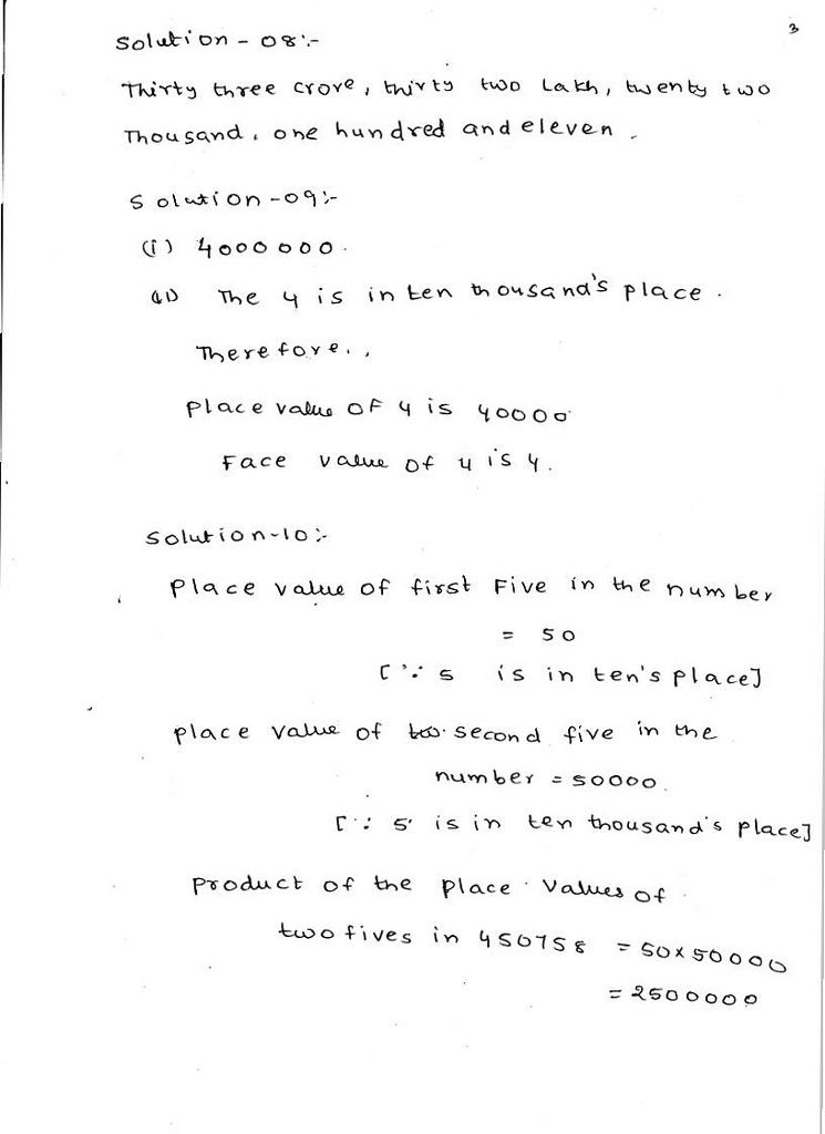 Cbse Class 6 Maths Chapter 1 Worksheet