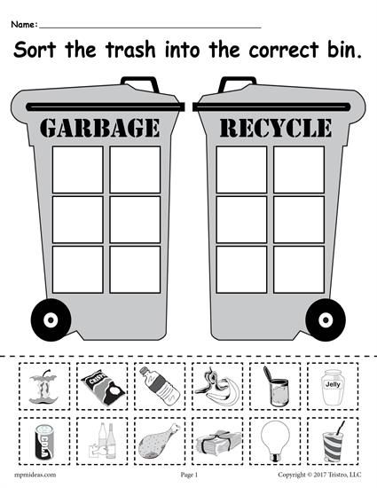 Recycling Worksheets