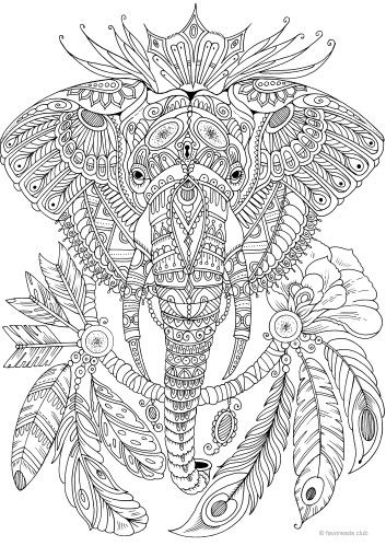 Elephant Coloring Pages For Adults