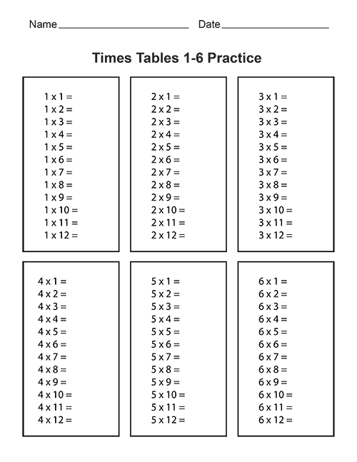 8 Times Table Worksheet Pdf