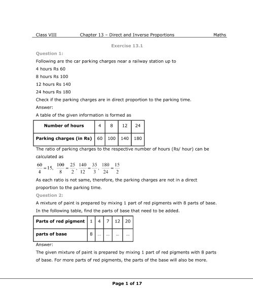 Proportions Worksheet Pdf