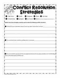 Conflict Resolution Worksheets For Kids