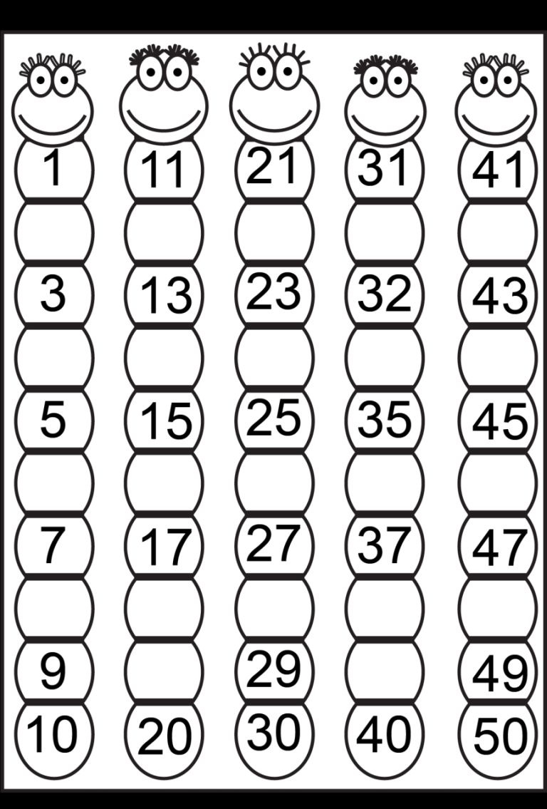 Numbers Printable 1-50