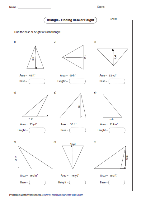 Grade Types Of Triangles Worksheet