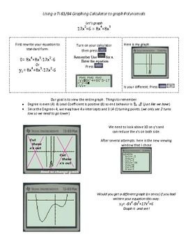 Graphing Polynomial Functions Worksheet Answer Key