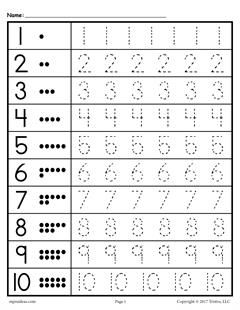 Number Tracing Worksheets 1-20