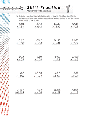 Multiplying Decimals Worksheets 5th Grade