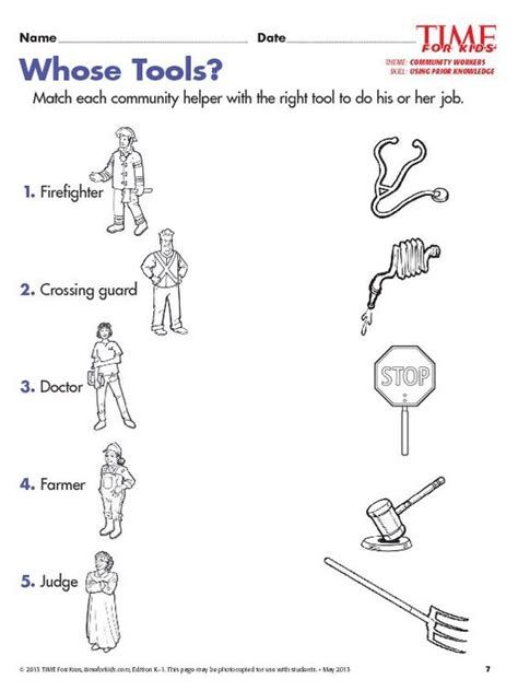 Community Helpers Worksheets For Kindergarten Pdf