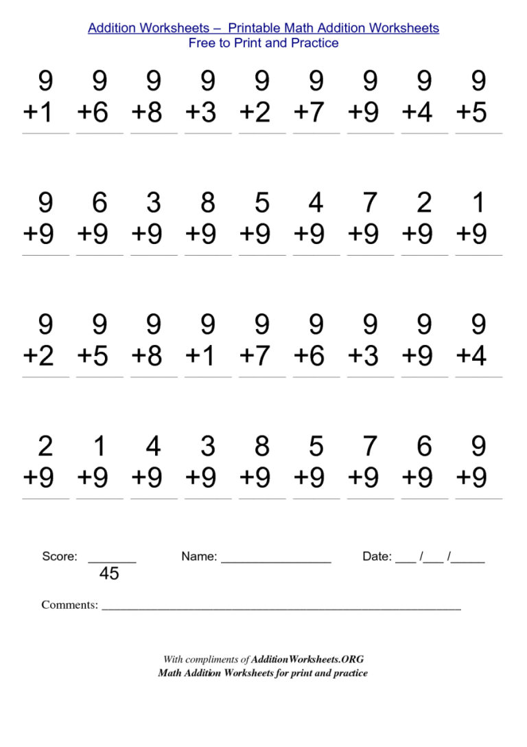 Second Grade Math Worksheets Addition