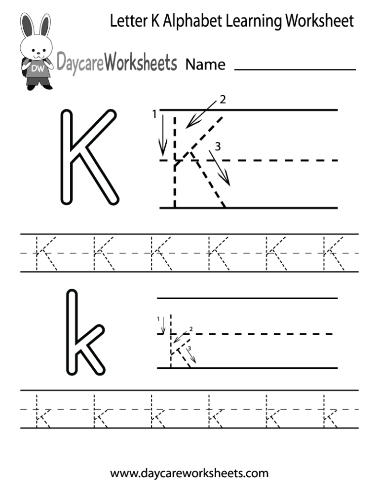 Letter K Worksheets For Toddlers