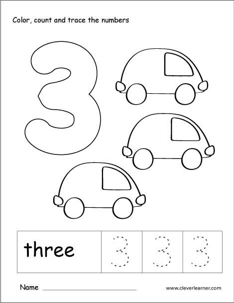 Number 3 Worksheets