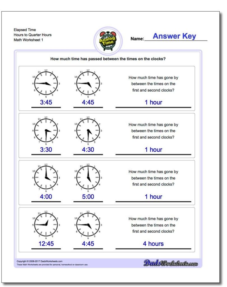 Time Worksheets Grade 5