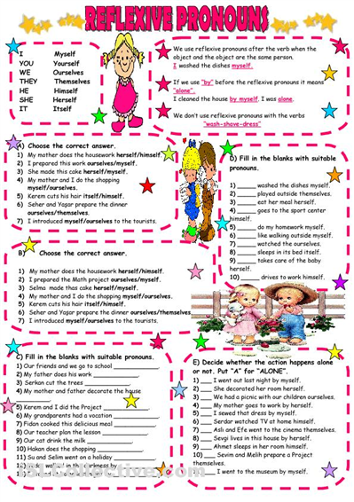 Personal And Reflexive Pronouns Worksheets