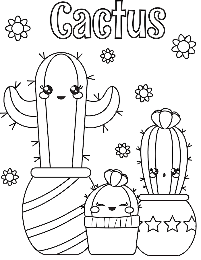 Cactus Coloring Pages