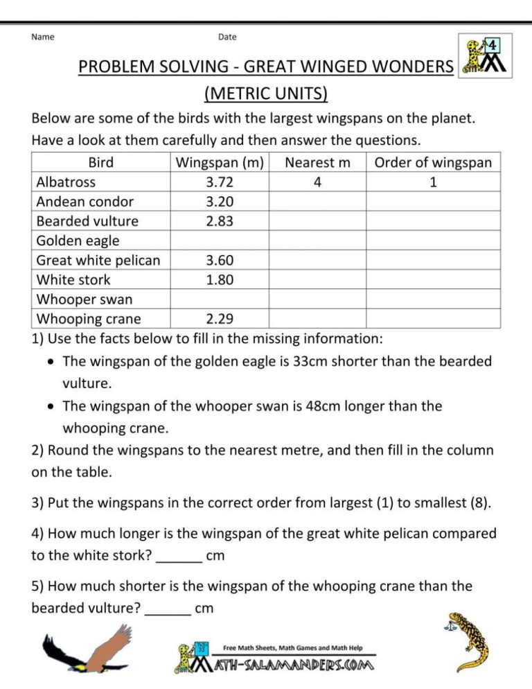 Multiplication Worksheets Grade 4 Word Problems