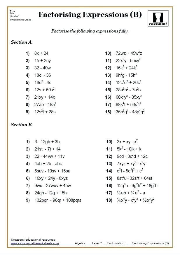 Grade 9 Math Worksheets Pdf