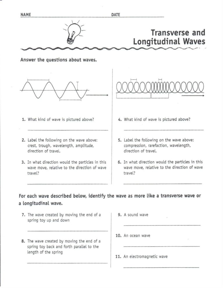 Waves Worksheet