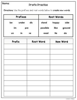 Prefixes And Suffixes Worksheets