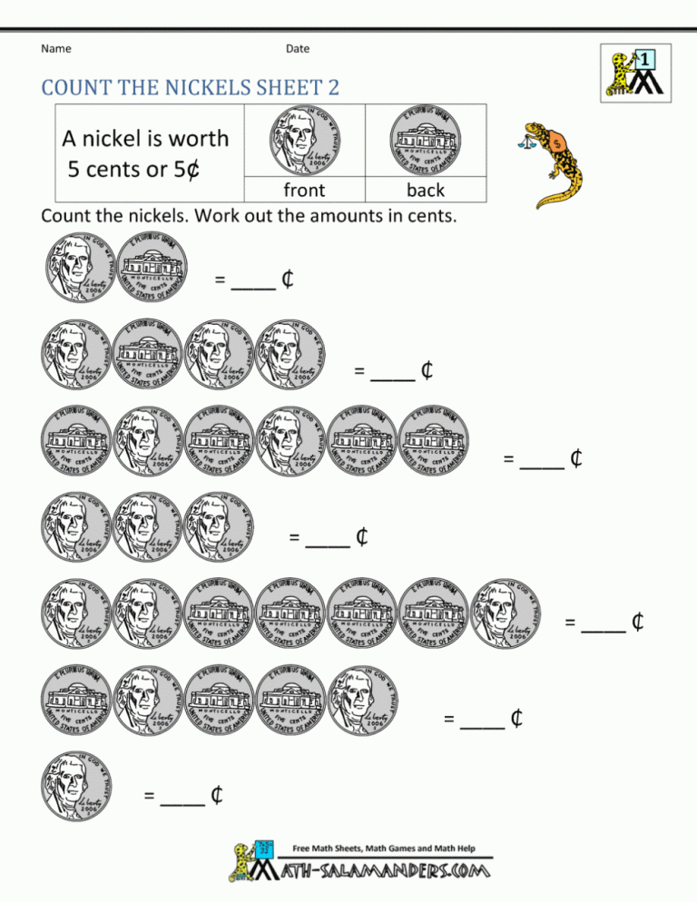 Math Salamanders Kindergarten