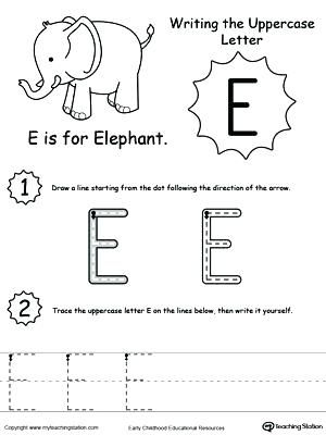 Letter E Worksheets For Kindergarten