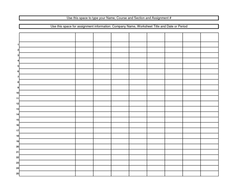 Worksheet Accounting Paper