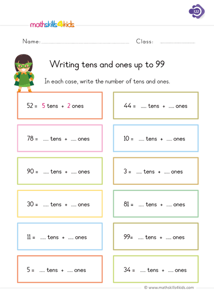 Printable Place Value Worksheets For Grade 1