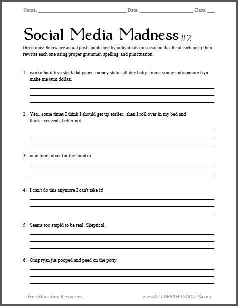 Homeschool Worksheets 9th Grade