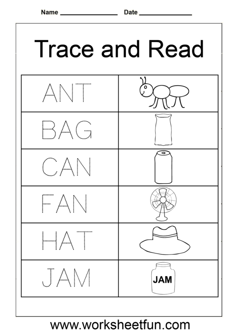 Grade 1 Phonics Three Letter Words Worksheets