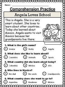 Beginner 2nd Grade Reading Comprehension Worksheets Multiple Choice