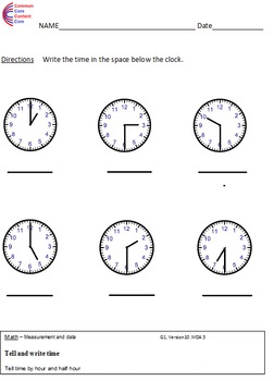 Common Core Math Sheets