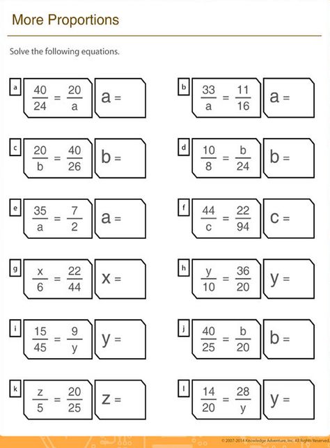 Proportions Worksheet Solving Proportions