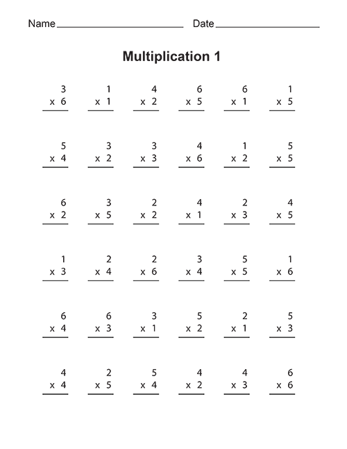 Multiplication Worksheets Printable