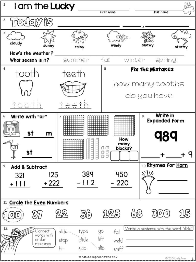 Summer Worksheets For 2nd Grade