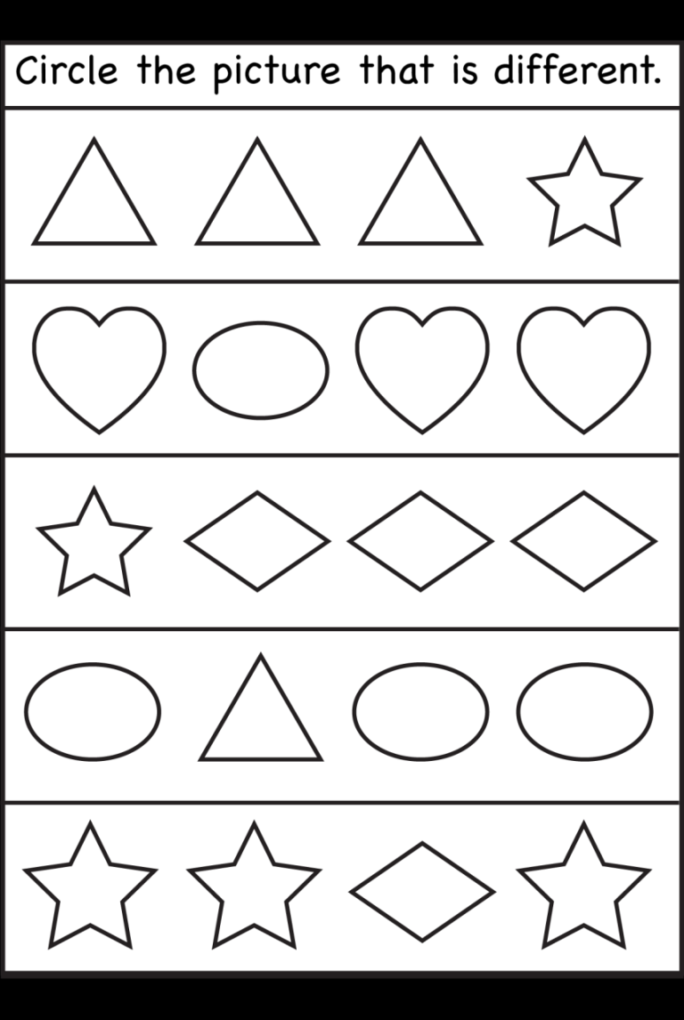 Same And Different Worksheets For Toddlers