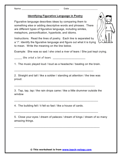 Figurative Language Worksheets 8th Grade