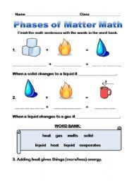 Phase Change Worksheet