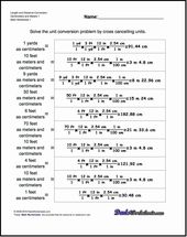 Measuring Units Worksheet Key