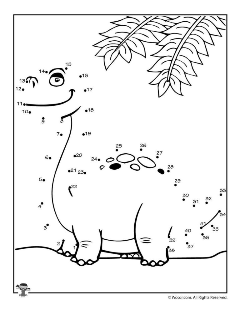 Dot Art Printables Dinosaur